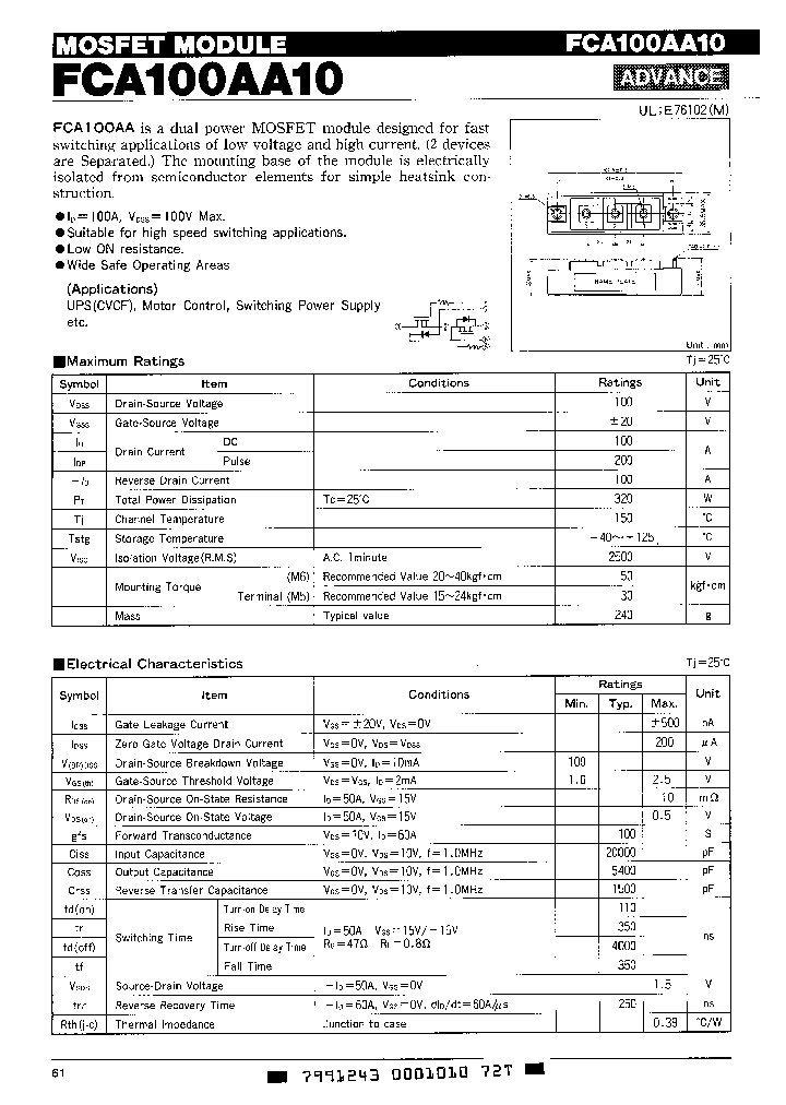 FCA100AA10_2739334.PDF Datasheet