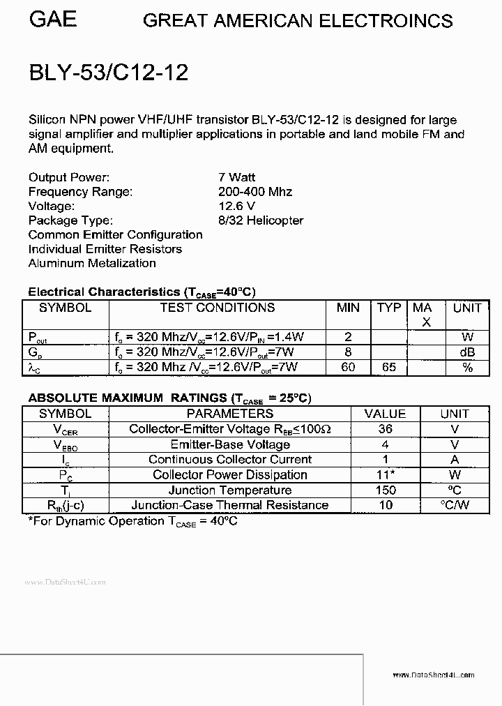 BLY53_2741103.PDF Datasheet