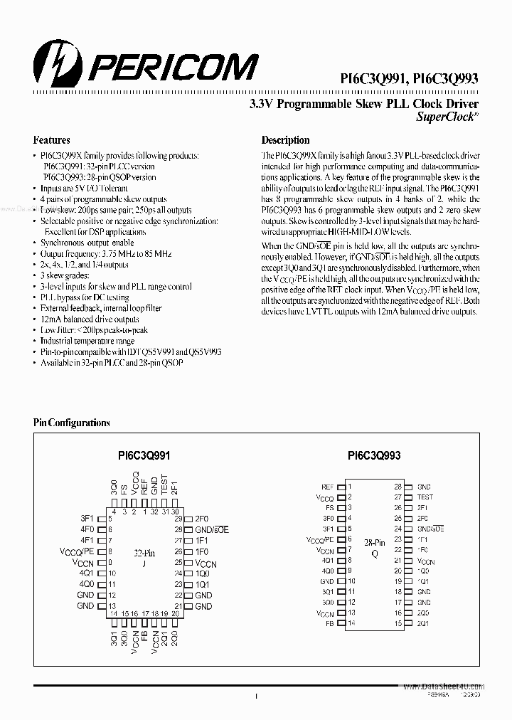 PI6C3Q993_2751868.PDF Datasheet