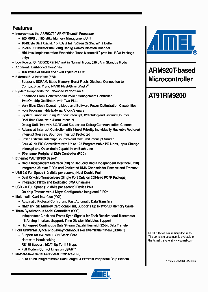 AT91RM9200_2753177.PDF Datasheet