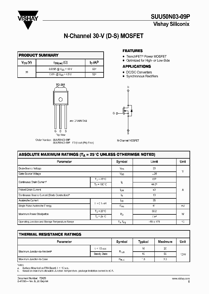 SUU50N03-09P_2762079.PDF Datasheet