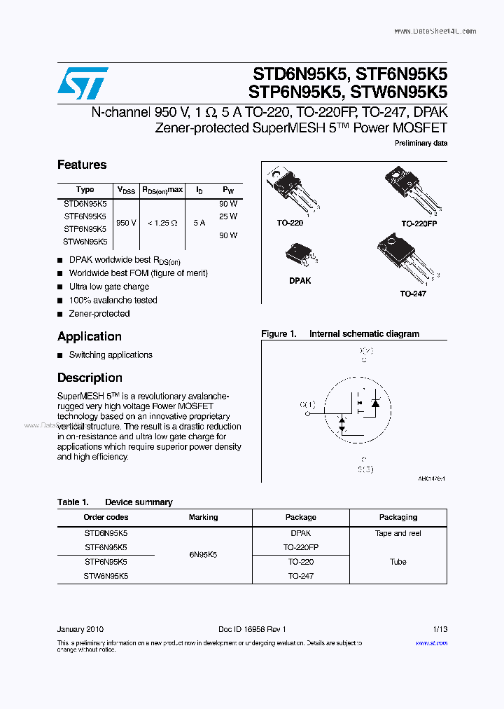 STD6N95K5_2764934.PDF Datasheet