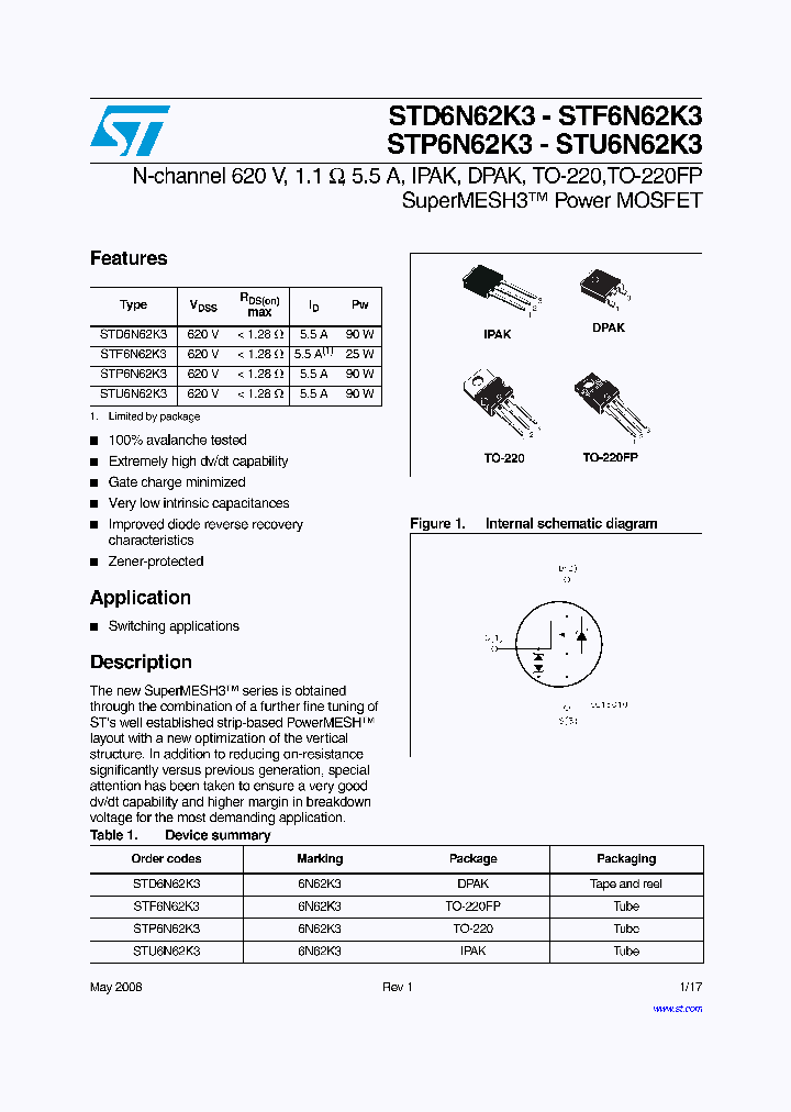 STD6N62K3_2765070.PDF Datasheet