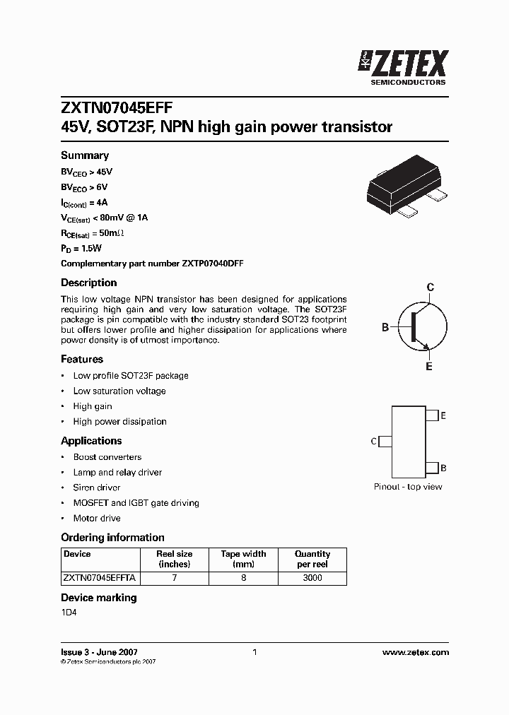 ZXTN07045EFF_2773448.PDF Datasheet