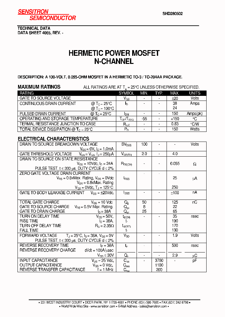 SHD280502_2777708.PDF Datasheet