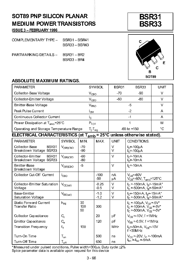 BSR33_2780109.PDF Datasheet