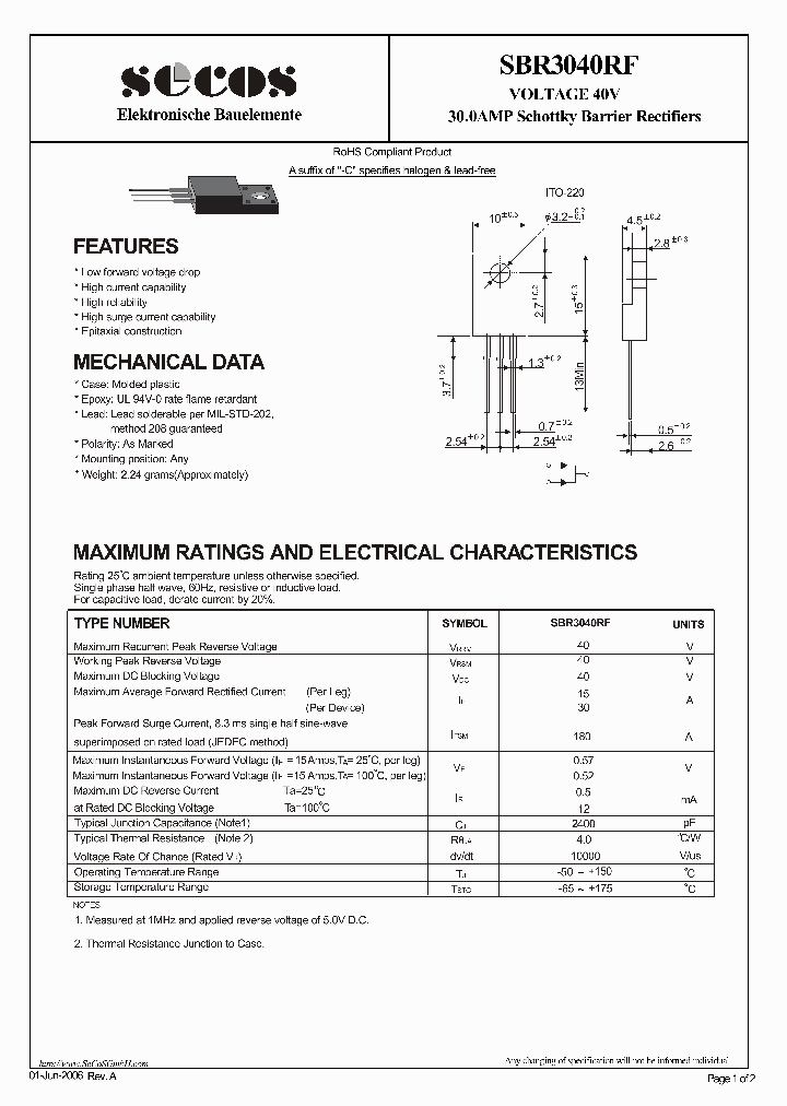 SBR3040RF_2783138.PDF Datasheet