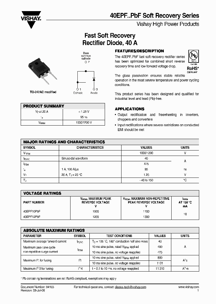 40EPF10PBF_2783233.PDF Datasheet