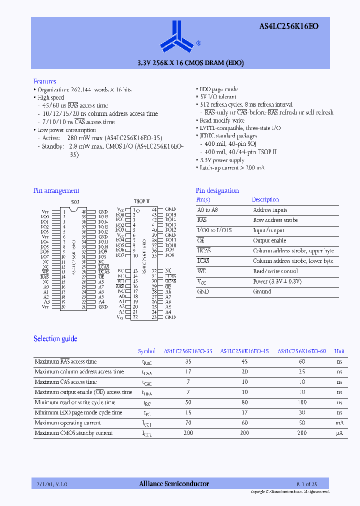 AS4LC256K16EO_2802078.PDF Datasheet