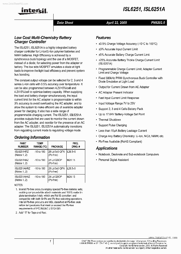 ISL6251A_2803793.PDF Datasheet
