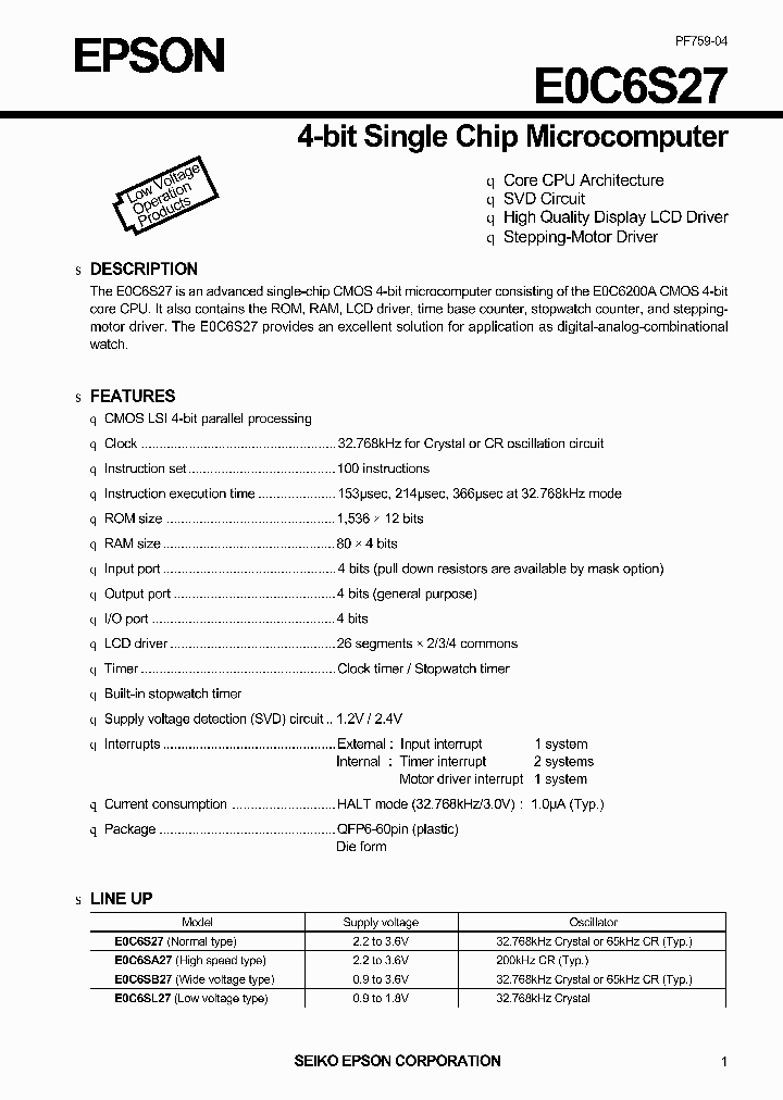 E0C6S27_2804536.PDF Datasheet