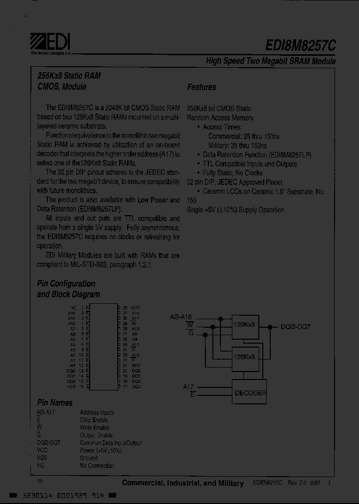 EDI8M8257C100C6B_2809442.PDF Datasheet