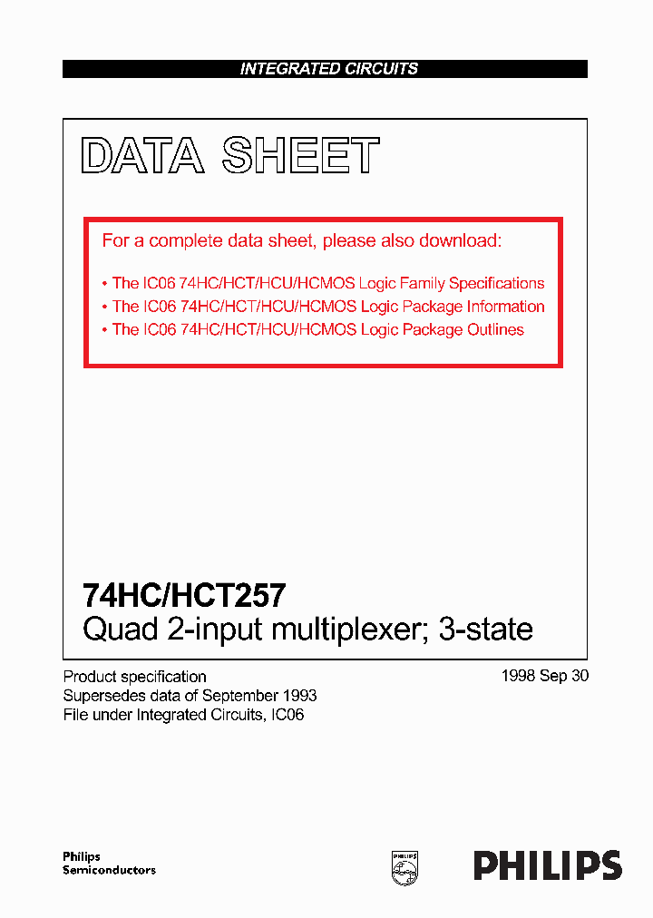 74HCT257_2810023.PDF Datasheet