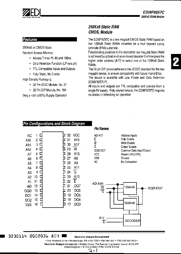 EDI8F8257LP100BPI_2809441.PDF Datasheet