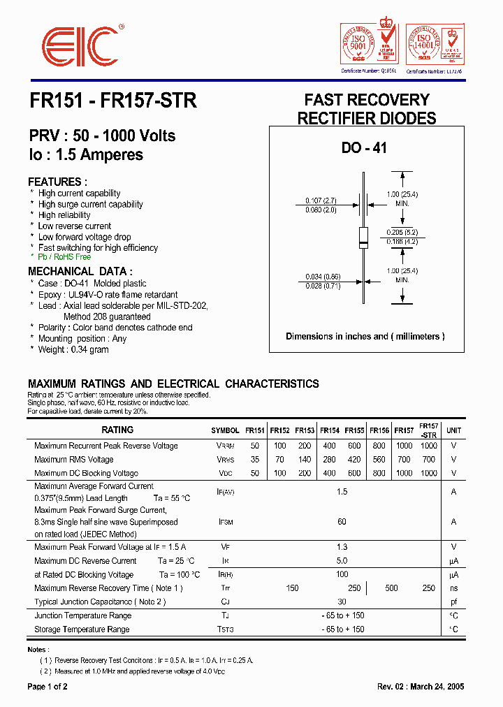 FR157-STR_2813549.PDF Datasheet
