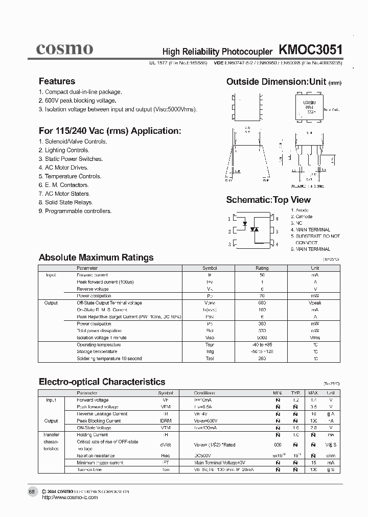 KMOC3051_2814288.PDF Datasheet