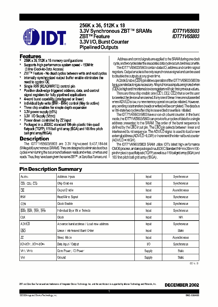 IDT71V65803S133BG_2816516.PDF Datasheet
