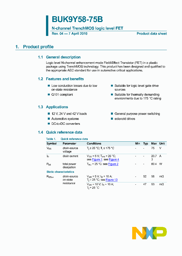 BUK9Y58-75B_2818101.PDF Datasheet