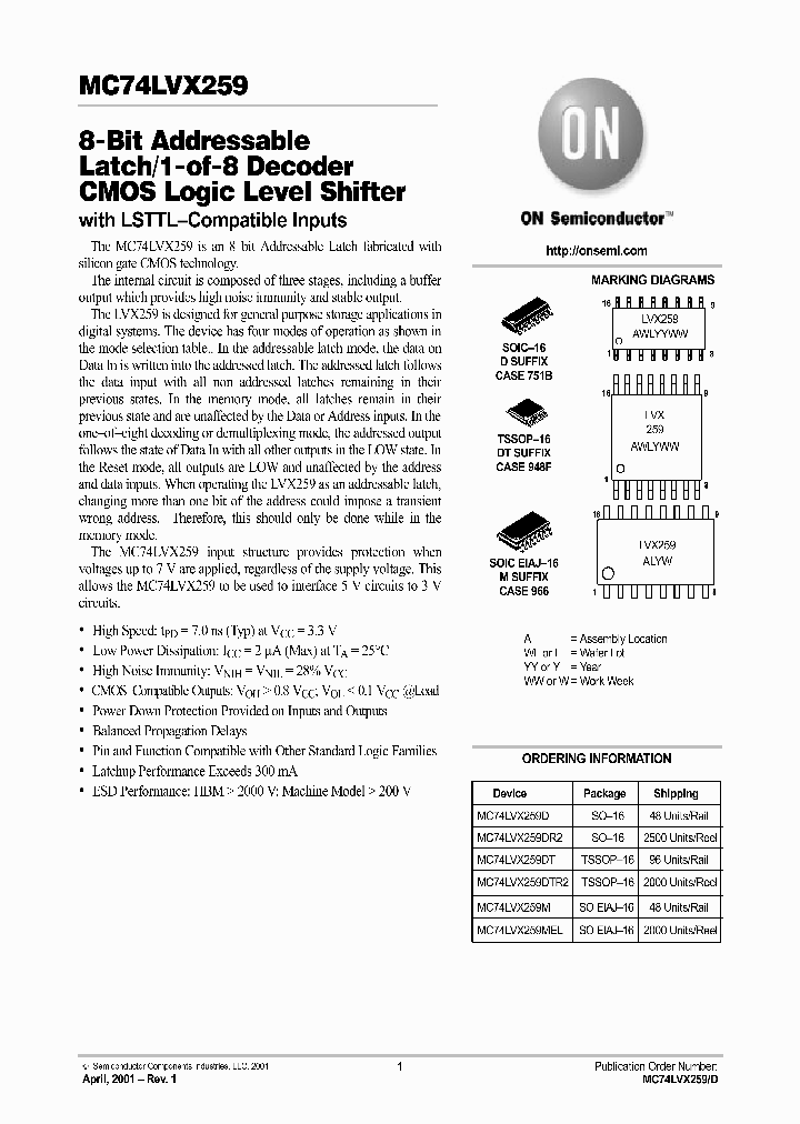 MC74LVX259-D_2819766.PDF Datasheet