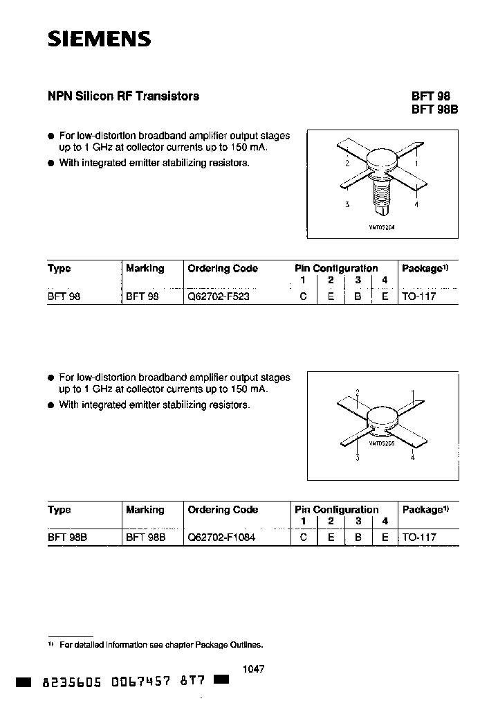 BFT98_2835089.PDF Datasheet