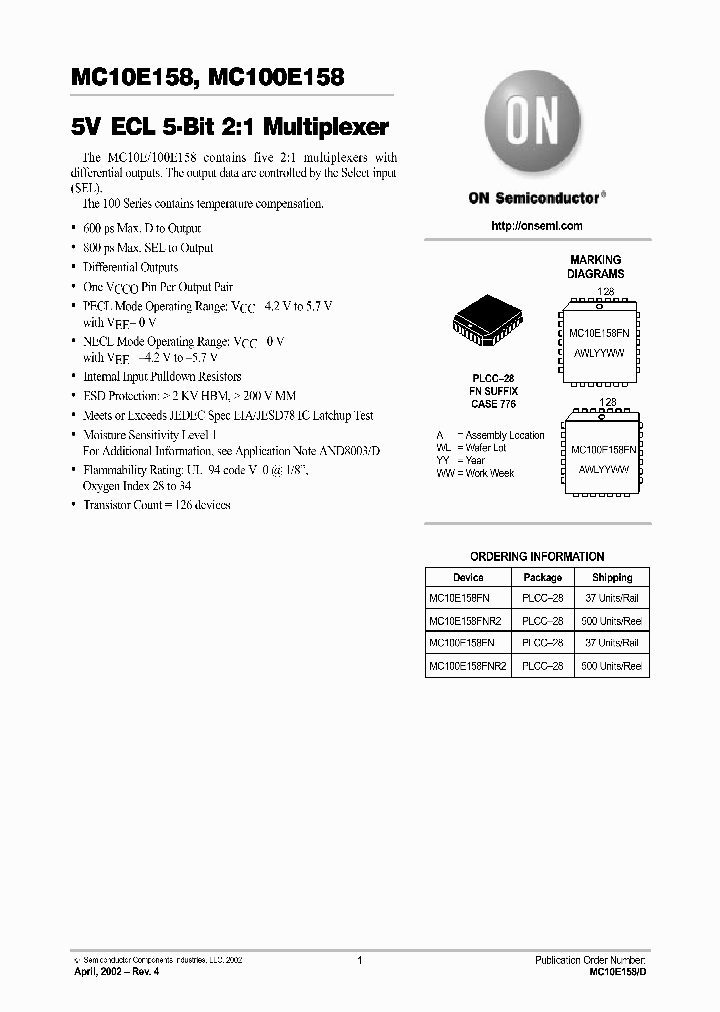 MC10E158-D_2837729.PDF Datasheet