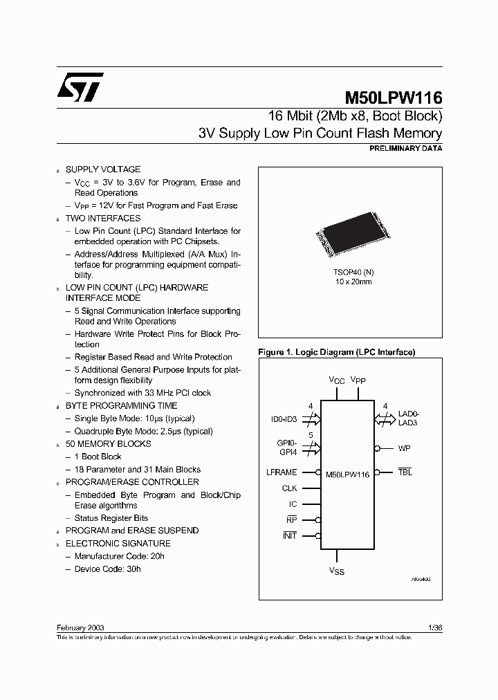 M50LPW116N_2876309.PDF Datasheet