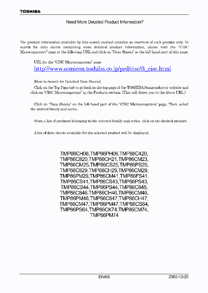 TMP86C847_2890595.PDF Datasheet