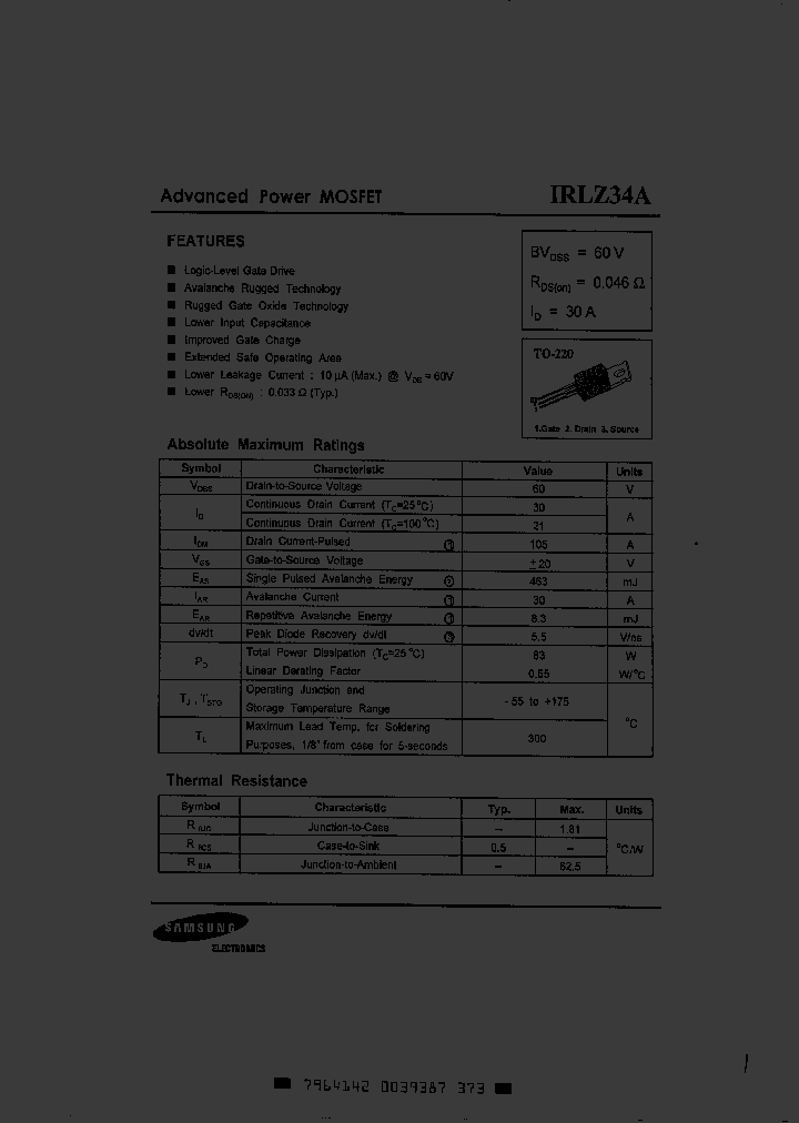 IRLZ34A_2890995.PDF Datasheet