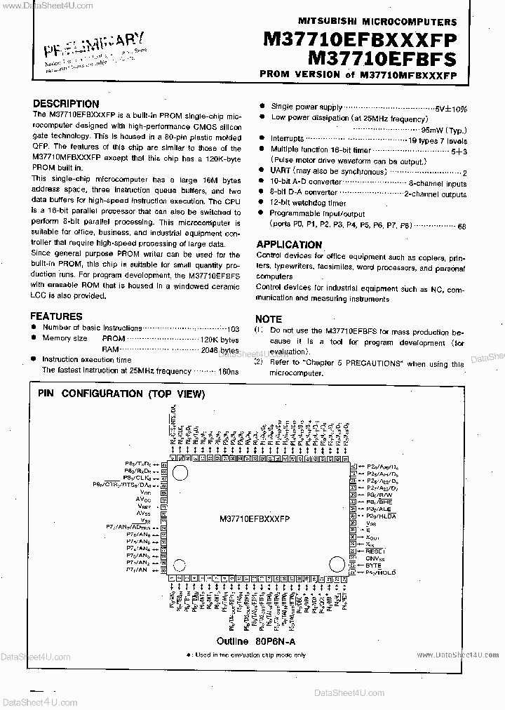 M37710EFBFS_2919499.PDF Datasheet
