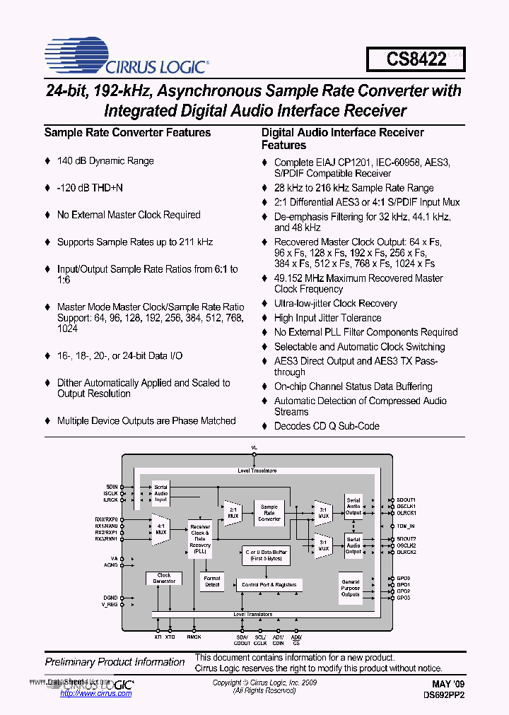 CS8422_2920265.PDF Datasheet