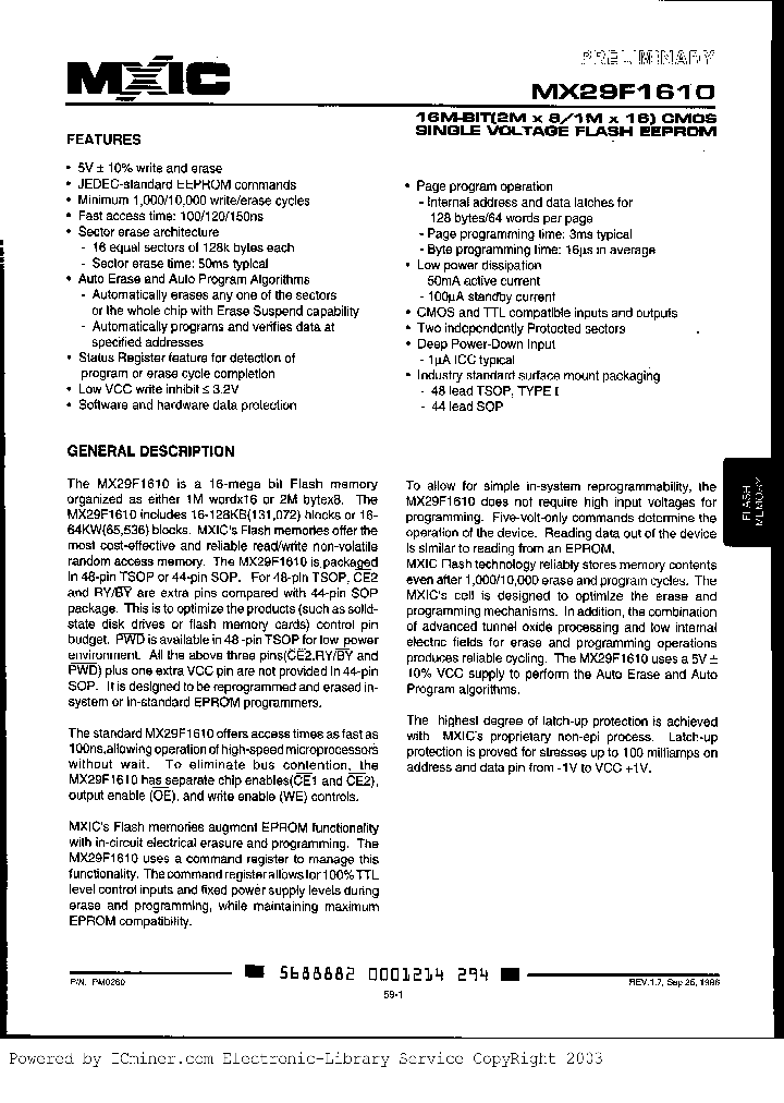 MX29F1610MC-12C3_2922604.PDF Datasheet