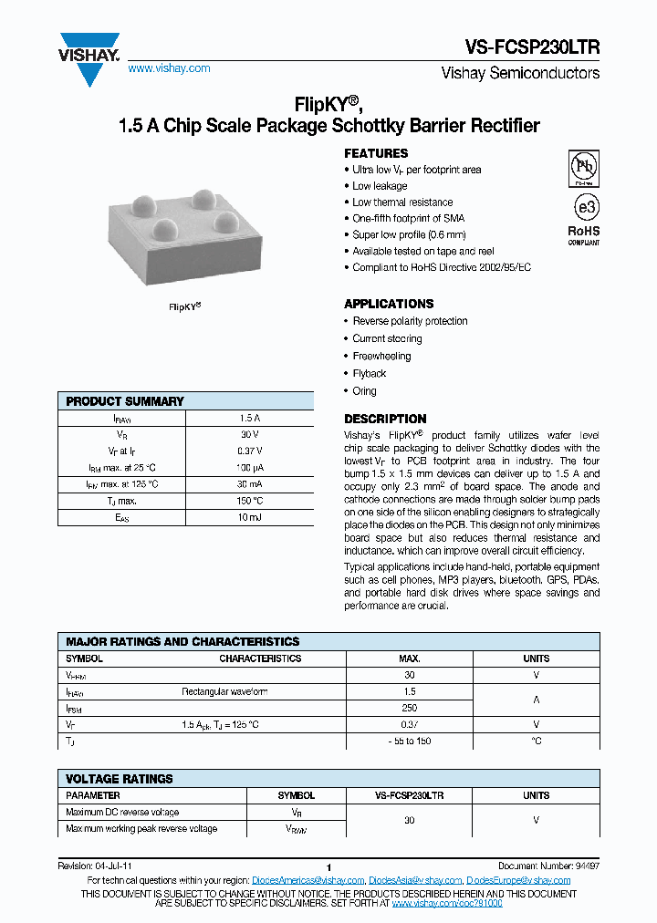 FCSP230LTR_2927010.PDF Datasheet