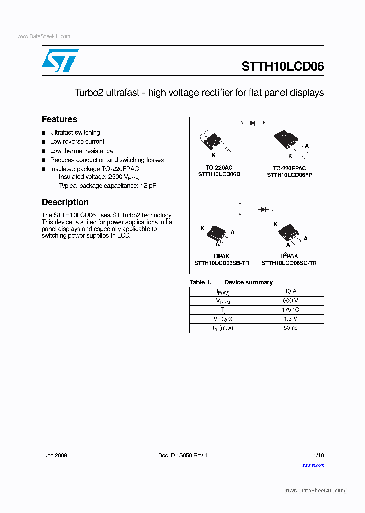STTH10LCD06_2940003.PDF Datasheet