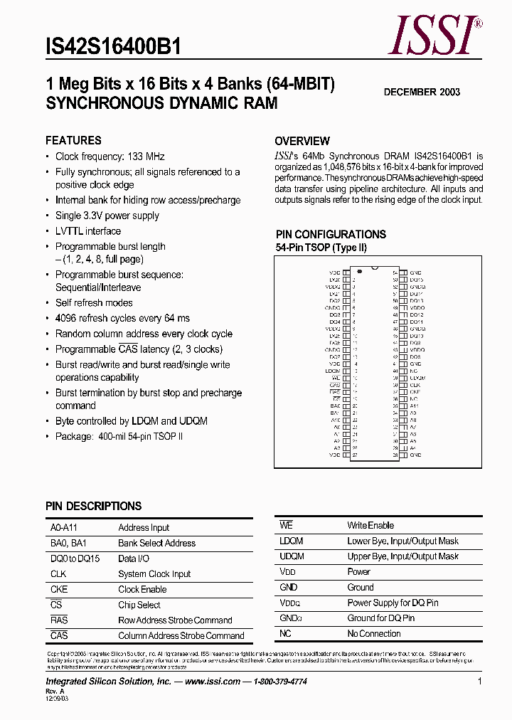 IS42S16400B1-7T_2947258.PDF Datasheet