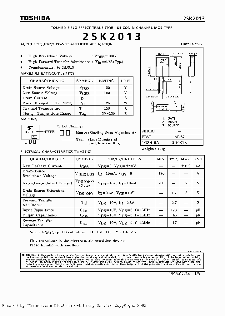 2SK2013Y_2954546.PDF Datasheet