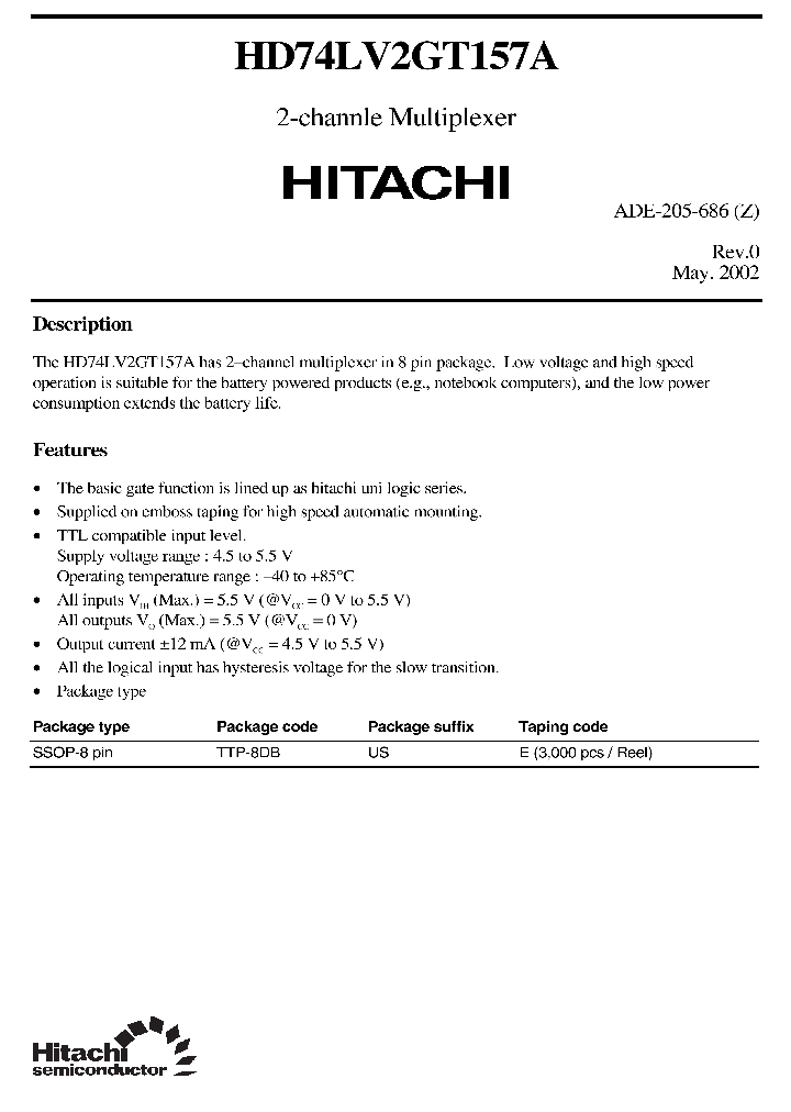 HD74LV2GT157A_2976007.PDF Datasheet