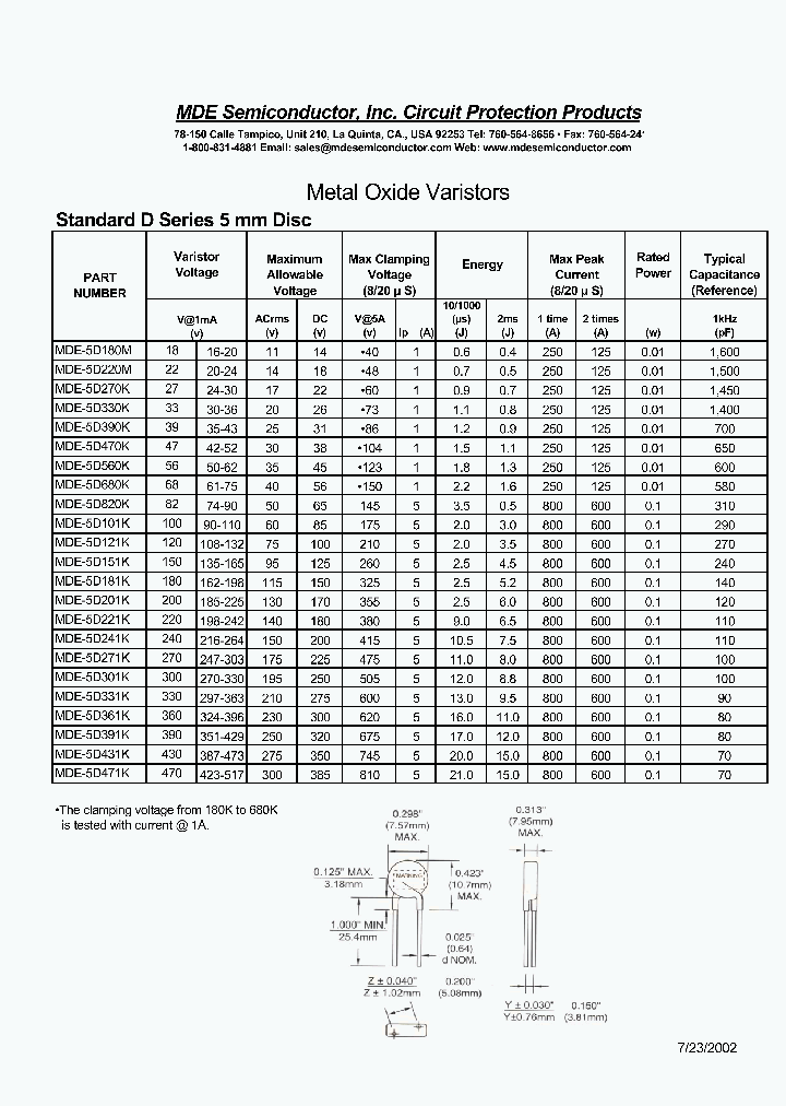 MDE-5D181K_2984915.PDF Datasheet
