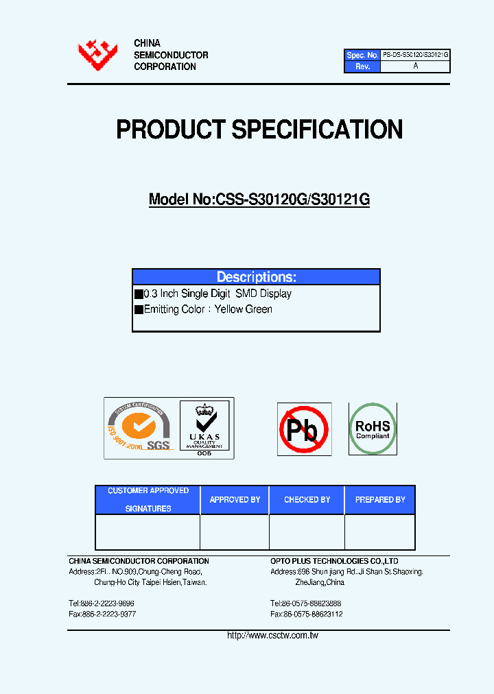 CSS-S30121G_2987461.PDF Datasheet