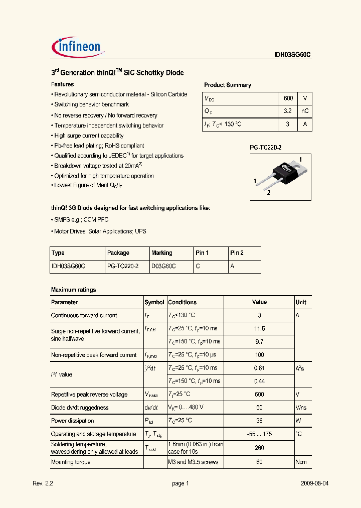 IDH03SG60C_2991180.PDF Datasheet