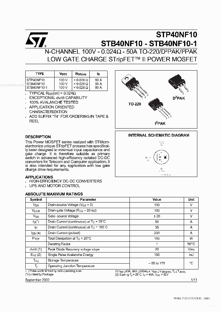 P40NF10_2992840.PDF Datasheet