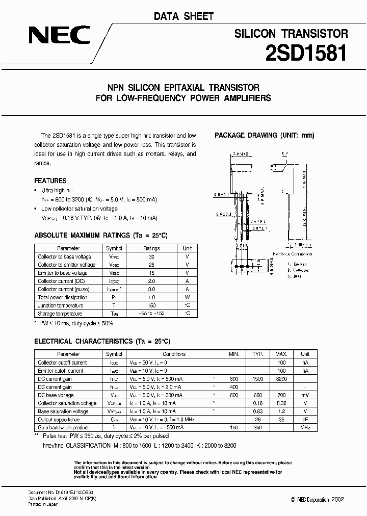 2SD1581L_2995327.PDF Datasheet