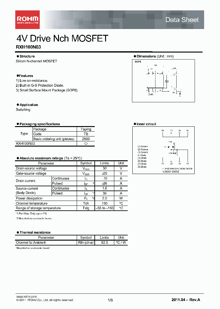 RXH100N03_2995444.PDF Datasheet