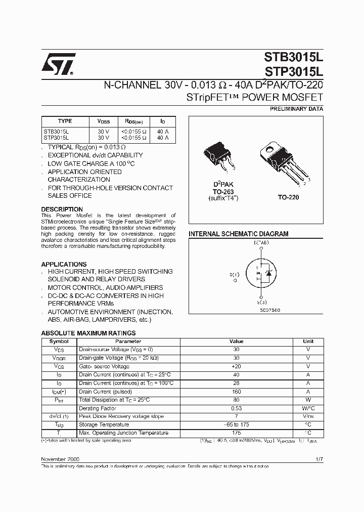 STB3015LT4_3019762.PDF Datasheet