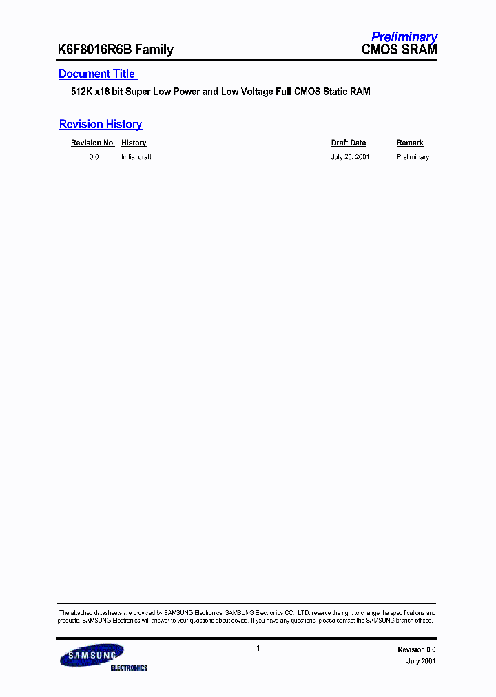 K6F8016R6BFAMILY_3017726.PDF Datasheet