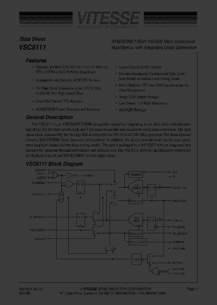 VSC8110QB2_3020171.PDF Datasheet