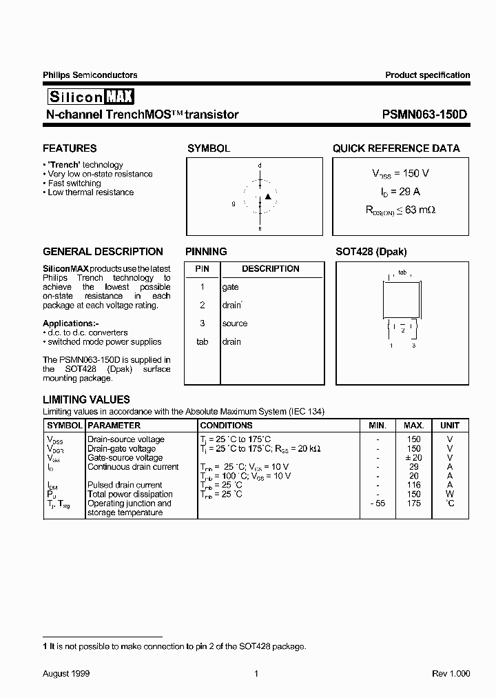 PSMN063-150D_3022662.PDF Datasheet