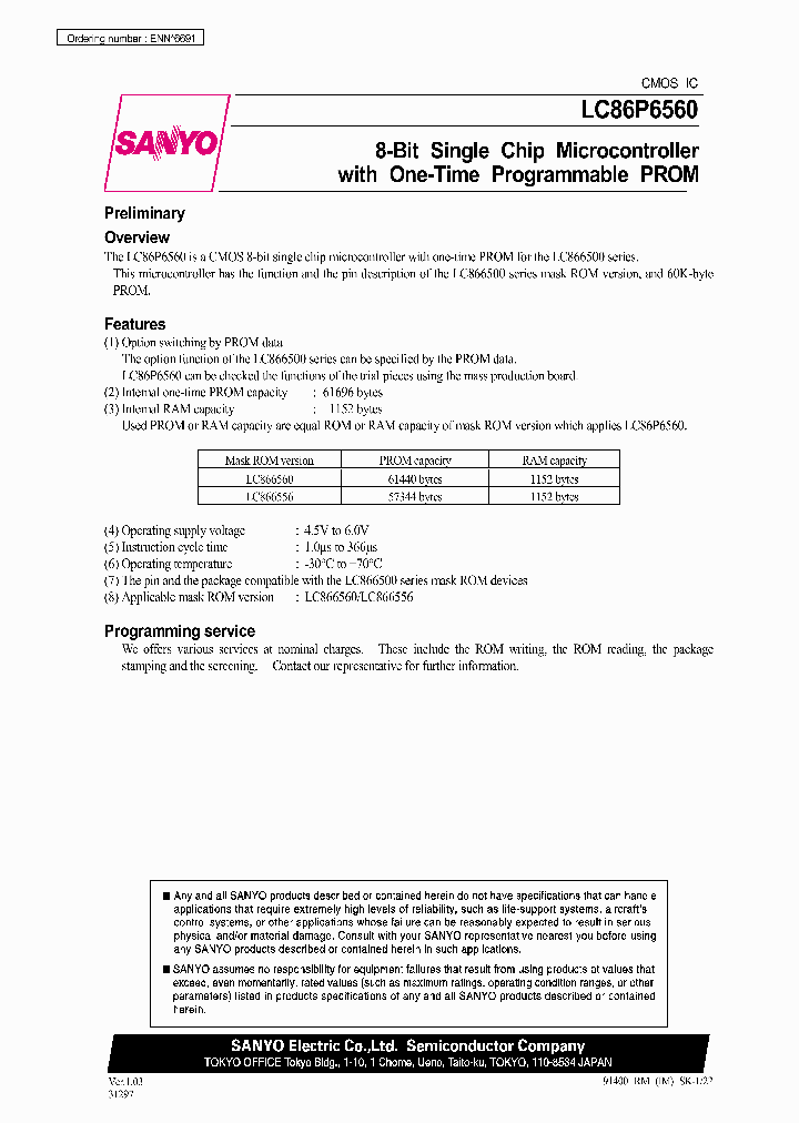 LC86P6560_3025247.PDF Datasheet