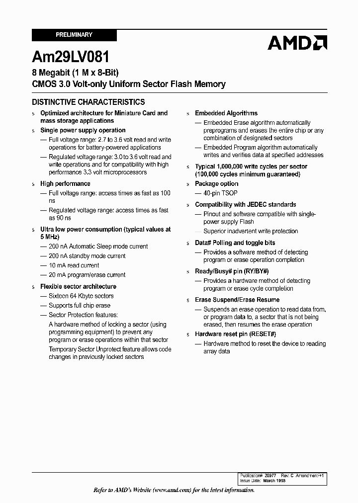 AM29LV081-100EIB_3029268.PDF Datasheet