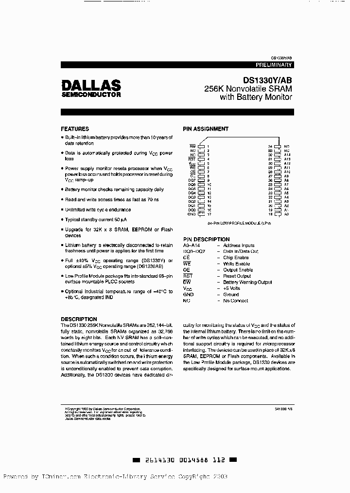 DS1330ABL-70-IND_3040424.PDF Datasheet