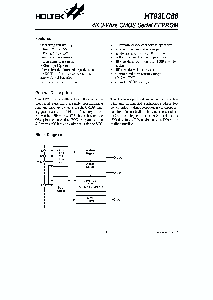 HT93LC66-C8DIP_3070401.PDF Datasheet